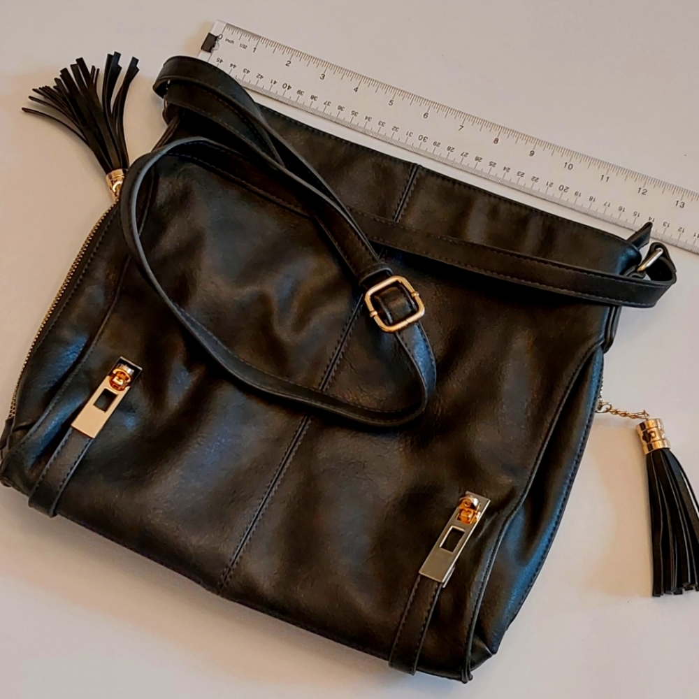 MMS Brand Charcoal/Black/Gray Cross Body Satchel Bag Women's